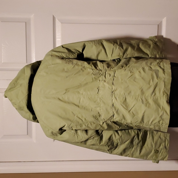 Lands'End Removable Hoodie Zip Down Women's Apple Green Light Jacket - M (10-12) - Picture 5 of 8